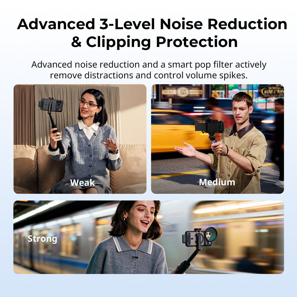Wireless Lapel Microphone System – Dual-Channel Lavalier Mic with Intelligent Noise Cancellation