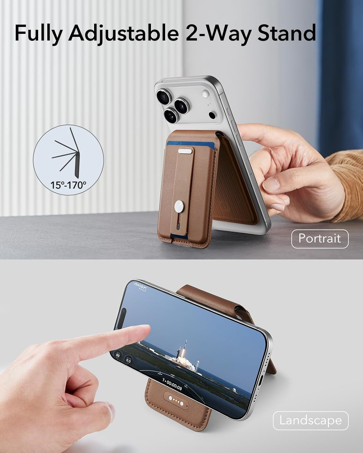 Magnetic Phone Card Holder with Stand – Slim Snap-On Wallet for Magnetic Devices