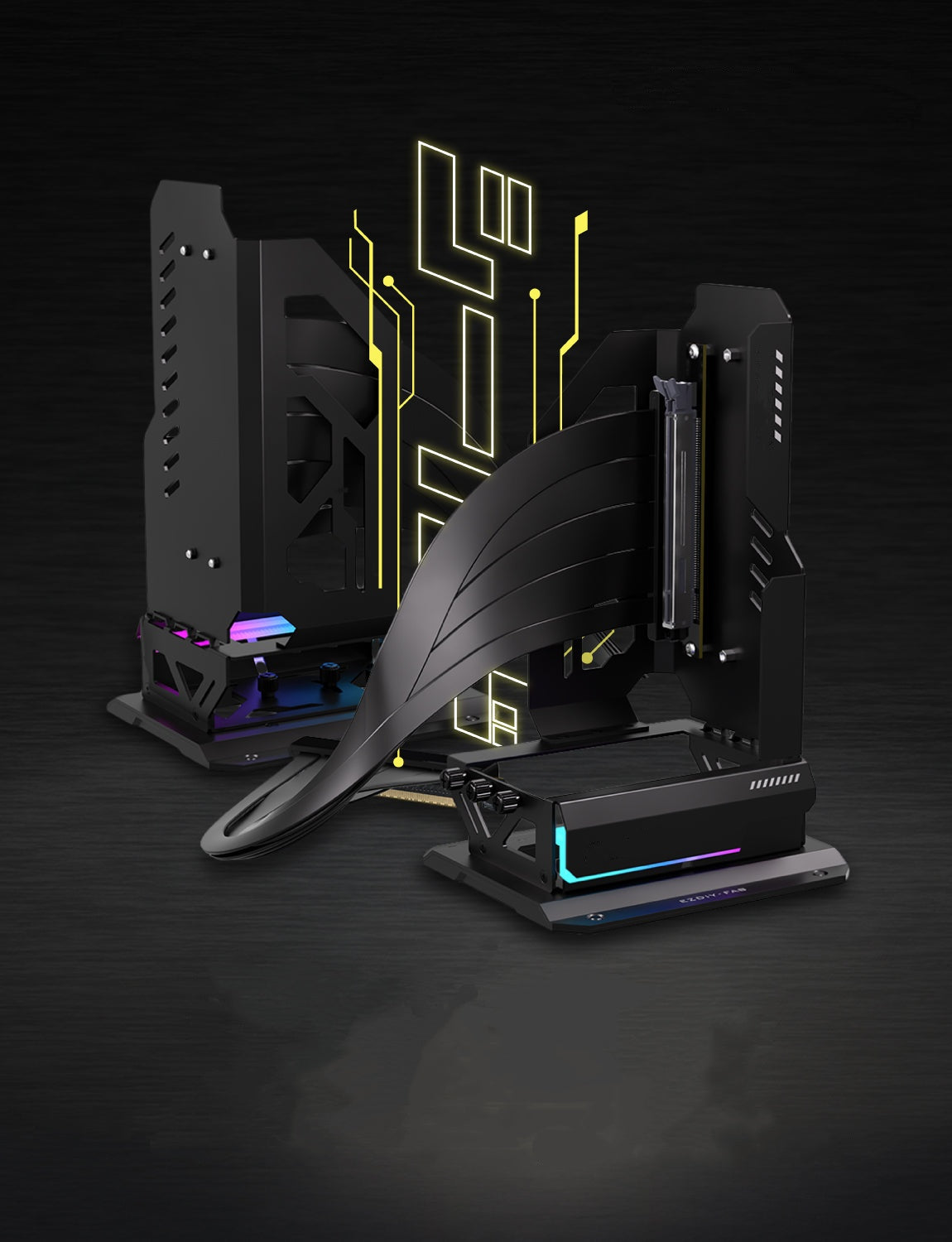 Universal Upright GPU Mount Kit – Adjustable Vertical Graphics Card Holder for PC Case