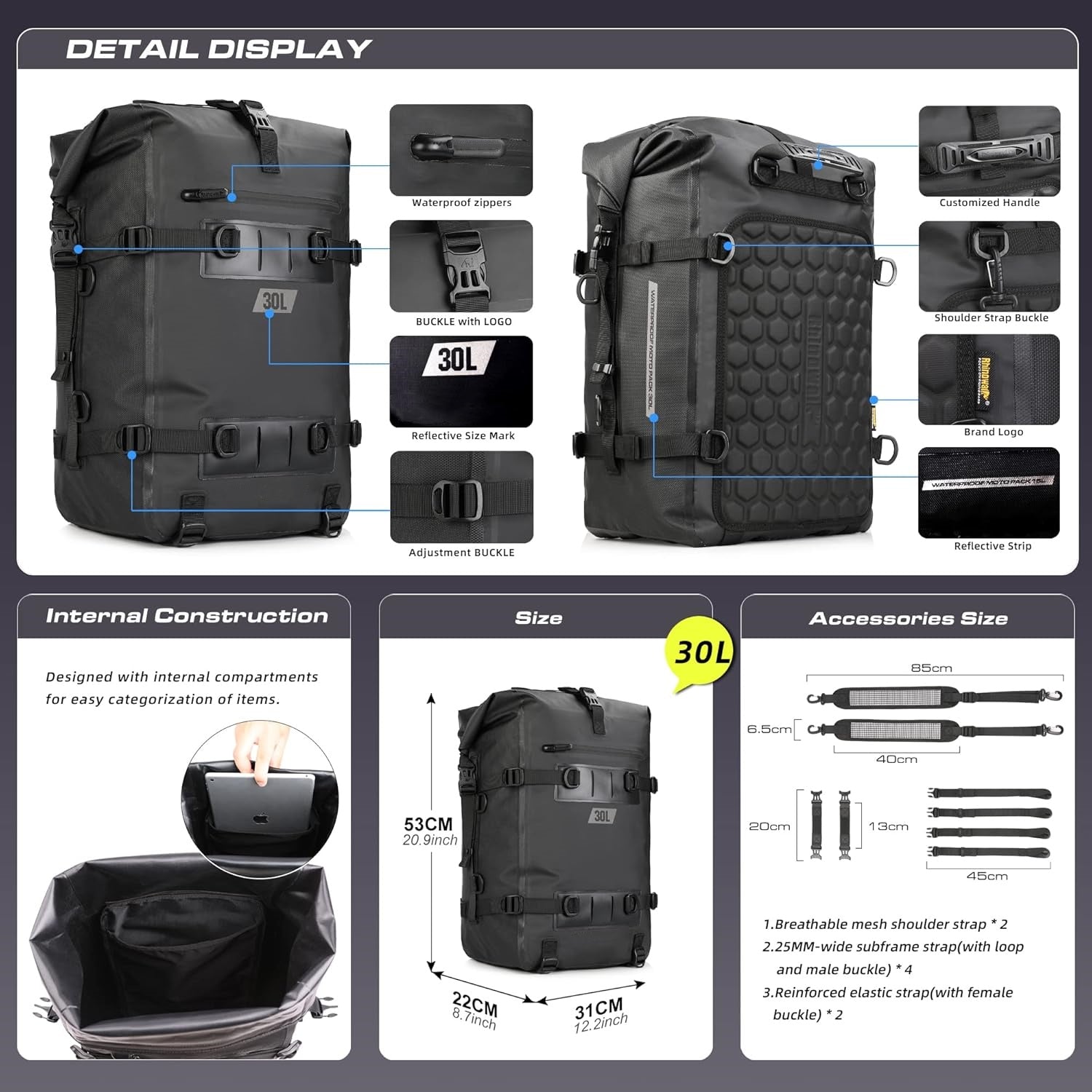 Waterproof Motorcycle Saddle Pannier Bag
