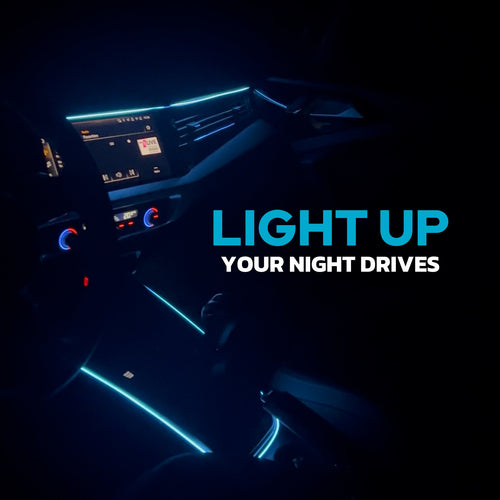 110cm USB & USB-C Car Interior Ambient Lighting Strip – RGB Atmosphere Lamp