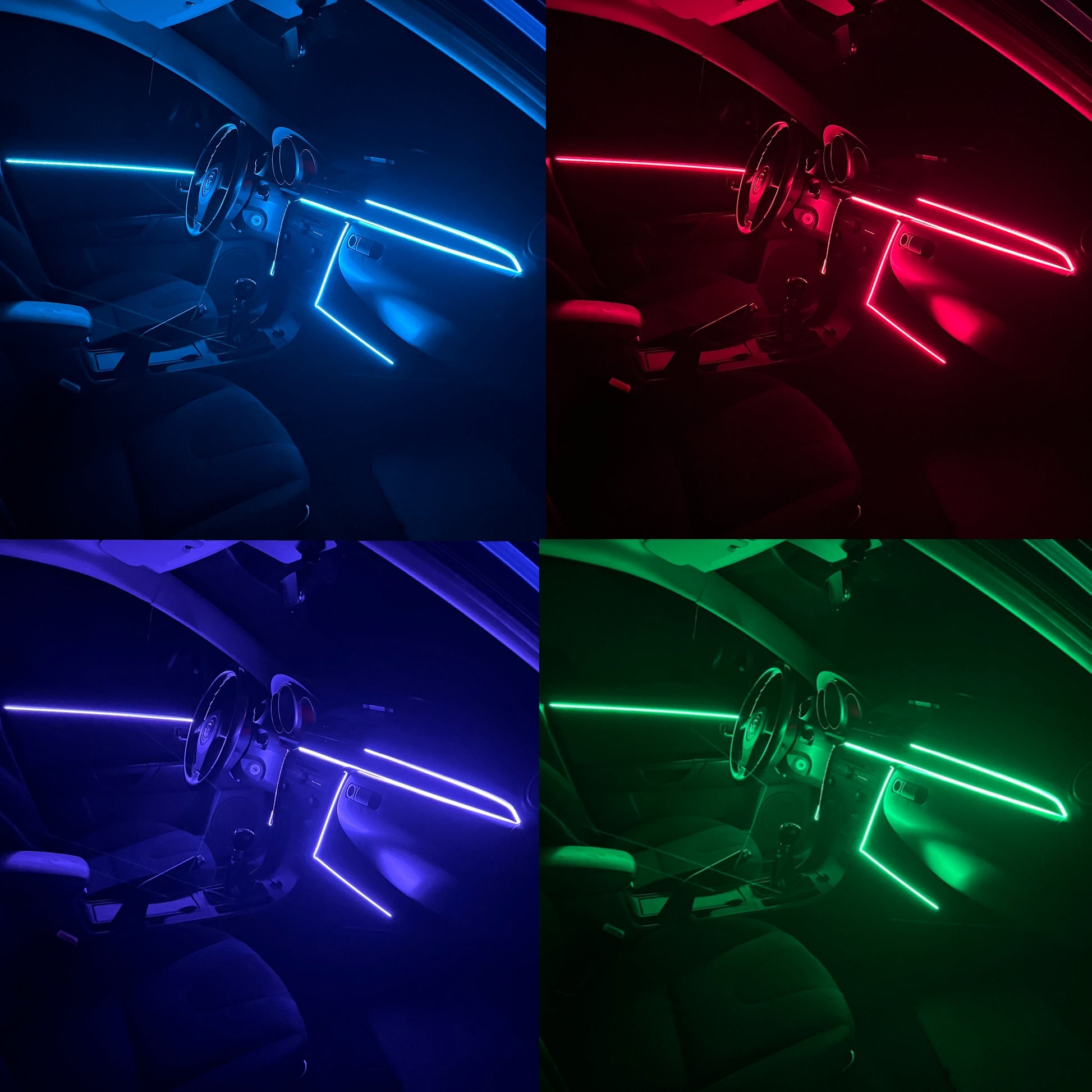 110cm USB & USB-C Car Interior Ambient Lighting Strip – RGB Atmosphere Lamp