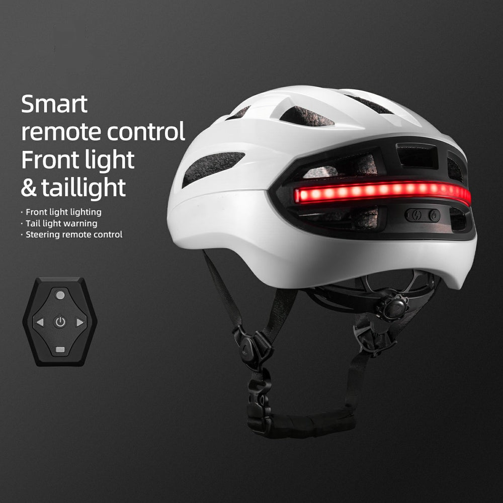 Smart Cycling Helmet with Wireless Headlight, Taillight & Turn Signals – Protective Safety Cap