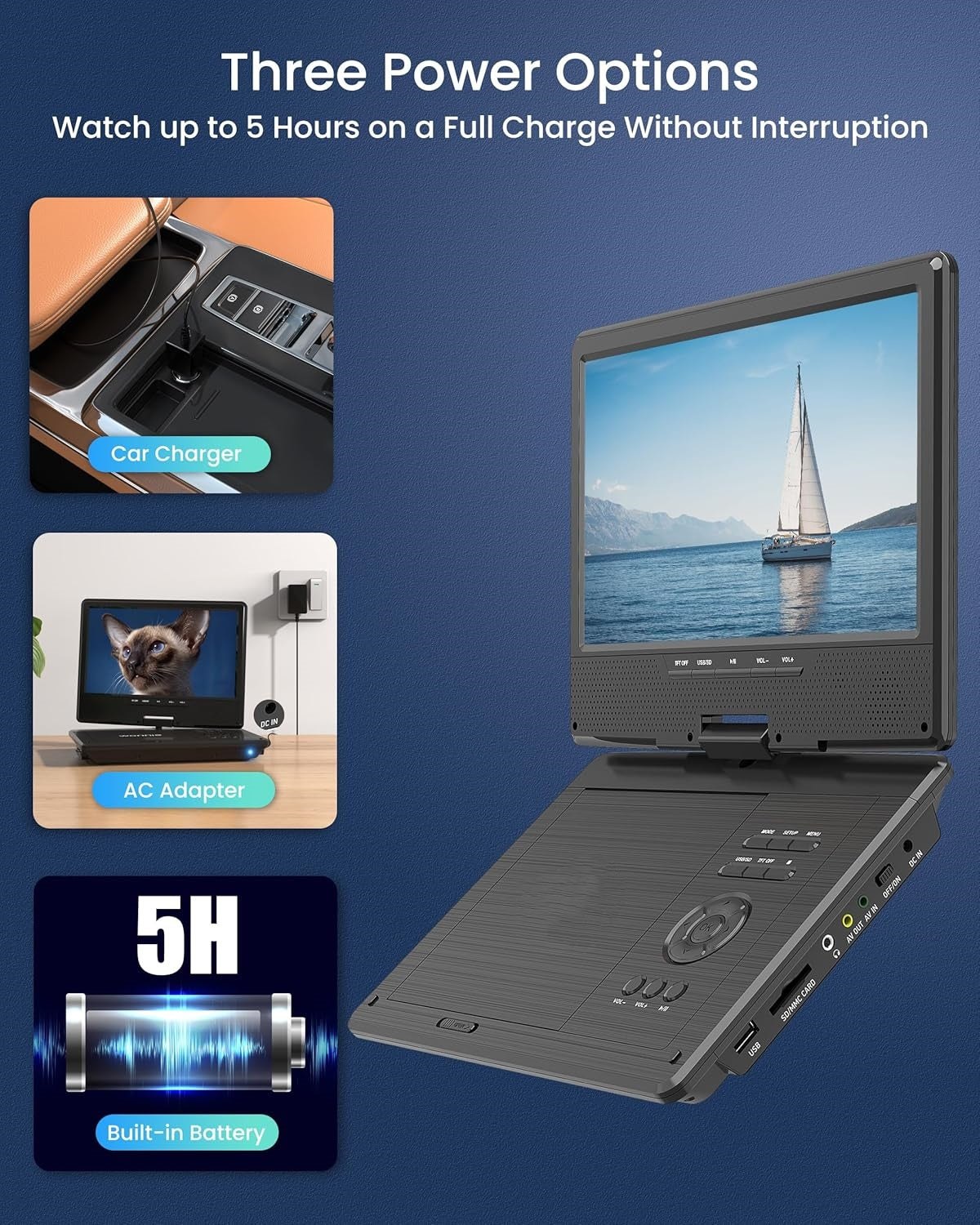 Portable Car Headrest DVD Player