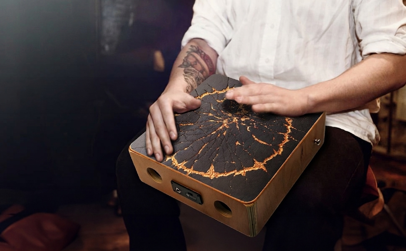 Portable Digital Cajon – Electronic Percussion Box with Multi-Tone Rhythm Controls