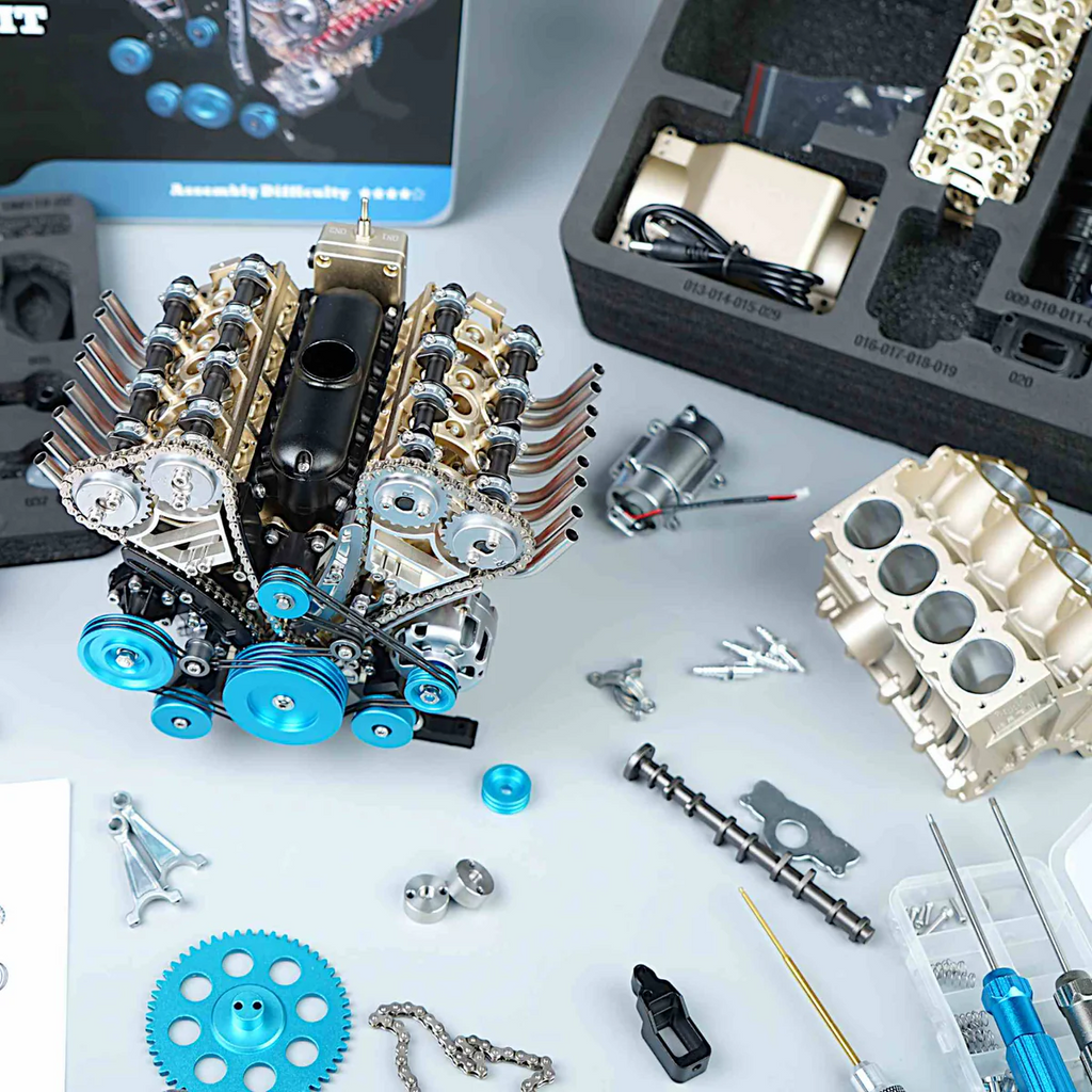 Metal V8 Engine DIY Assembly Model Kit