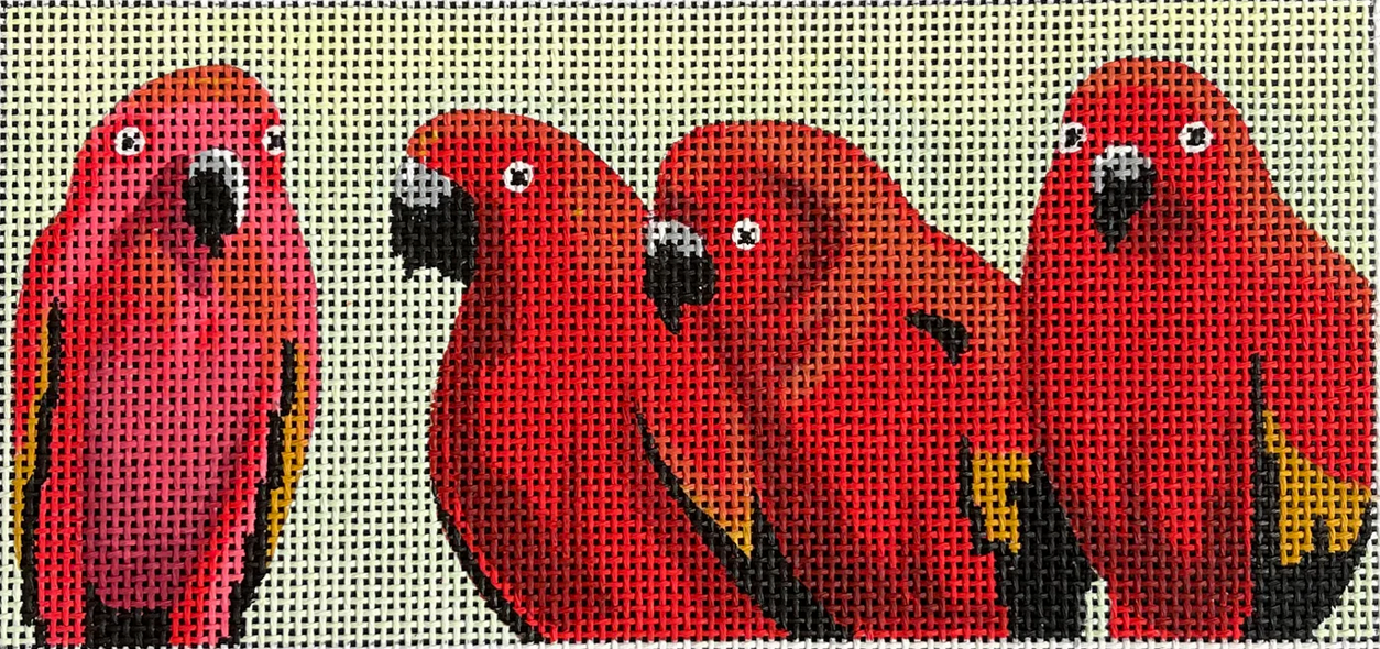 BR134 Four Red Parrots