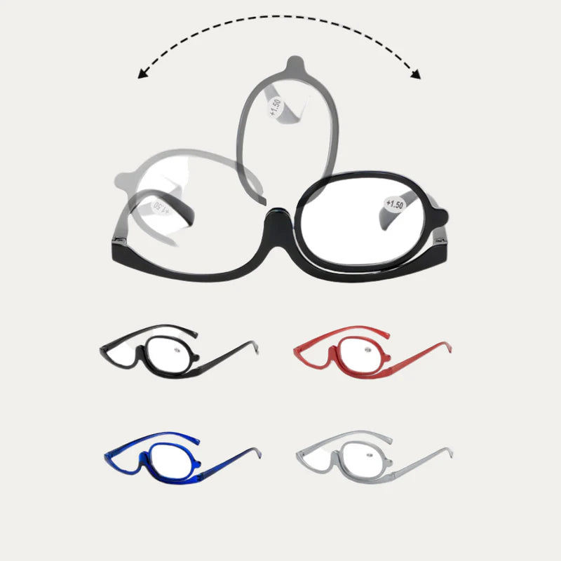 Flip Lens Makeup Reading Glasses for Precise Beauty Application