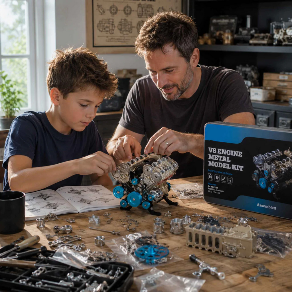 Metal V8 Engine DIY Assembly Model Kit