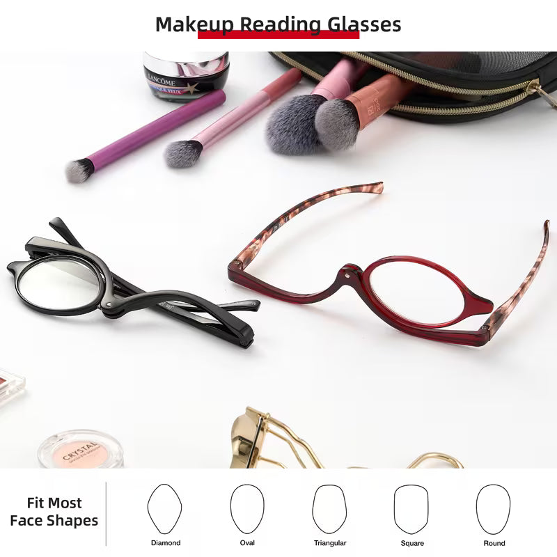 Flip Lens Makeup Reading Glasses for Precise Beauty Application